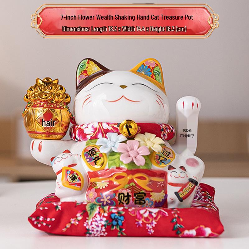 Automatic Waving Lucky Cat Ornament - Prosperity Gift for Home, Shop, or Business Entry