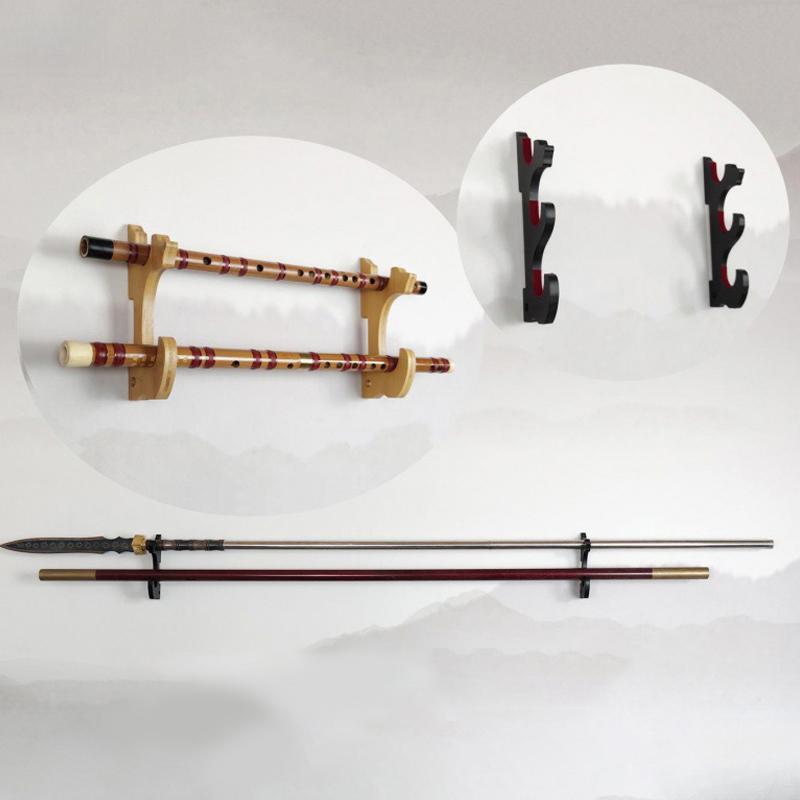 2pcs Adjustable Display Racks Wall Mounted Wooden Sword Stand Holder Hanger Knife Cosplay Wand Sword For Samurai Rack