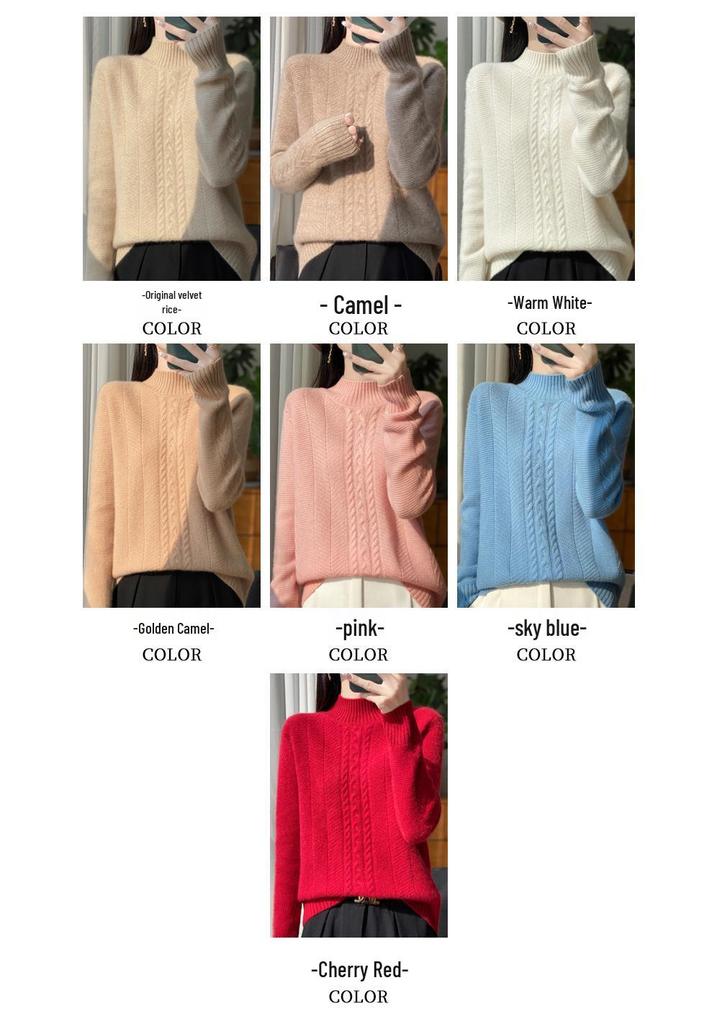 Autumn & Winter 3D Twisted Flower Wool Sweater: Thick, Soft, Skin-Friendly Knitwear for Women