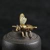 Ottone massiccio Insetti Api Figurine Miniature Tè Pet Divertente Scarabeo Collezione di artigianato Desktop Piccoli ornamenti Decorazioni per la casa