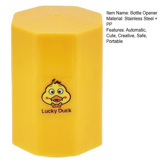 Ouvre-bouteille Canard Jaune Mignon Automatique Retire-bouchon Push Down Rapide Facile à Utiliser pour Bouteilles de Bière Bars Maison Fêtes