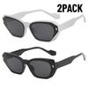 2PACK PC Frame Rectangle Sunglasses Women Men Polygon Vintage Brand Square Sun Glasses for Male Shades Female Eyewear Anti-Glare