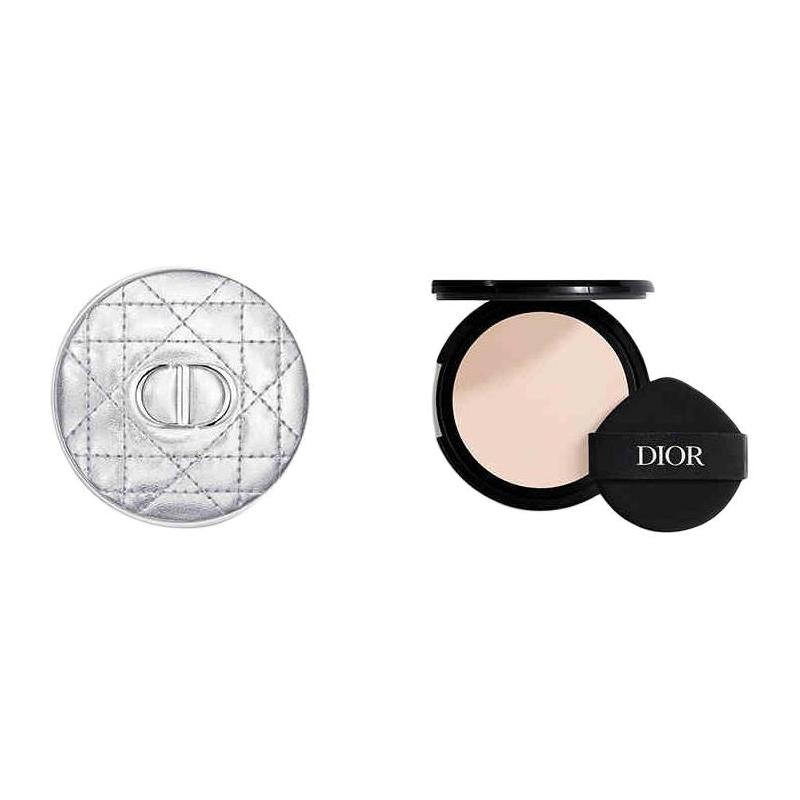 DIOR Cushion Two-piece set: retro silver plaid + smooth satin #00N air cushion core серебряный