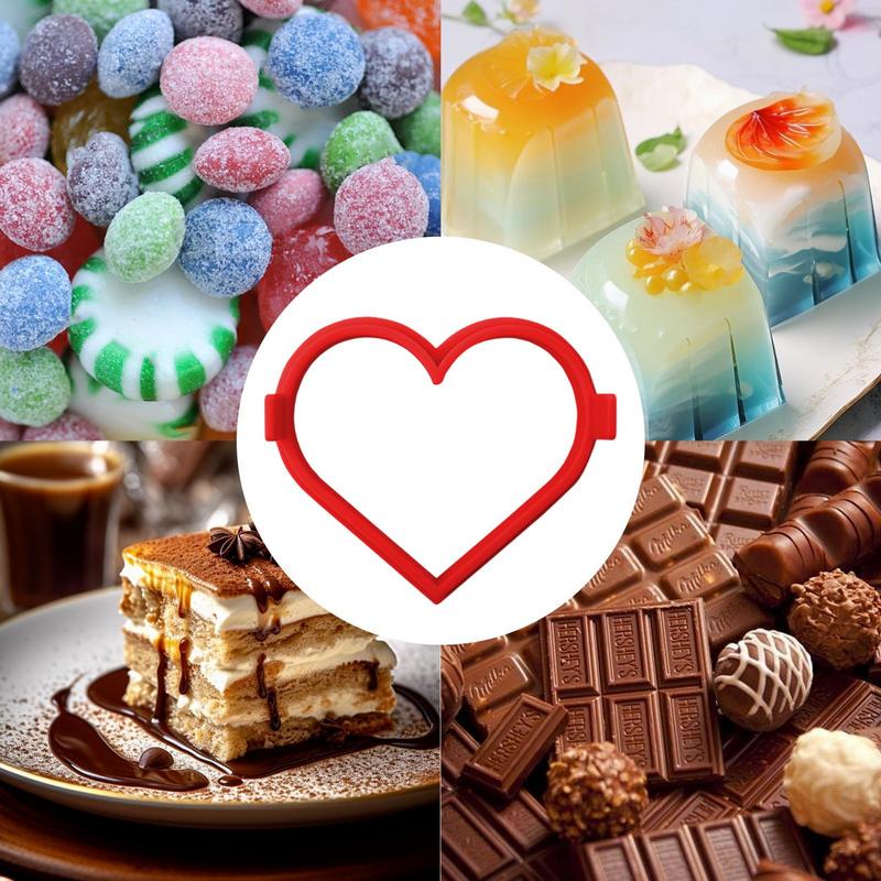 Egg Ring Mold Heart Pancake Ring Heart Mold Silicone Non-stick Griddle Cake Mould Shapers Makes Perfect Shaped Egg