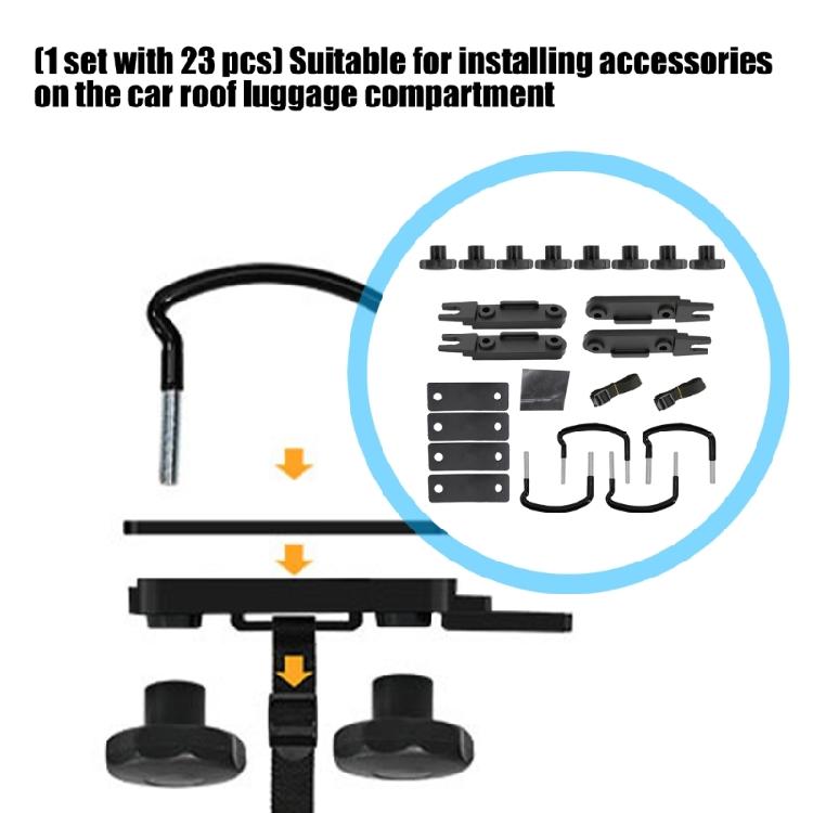 23 Pieces High Performances Roof Box Securing Tools Kit for Preventing Fall During Driving On Highways and Mountain Roads