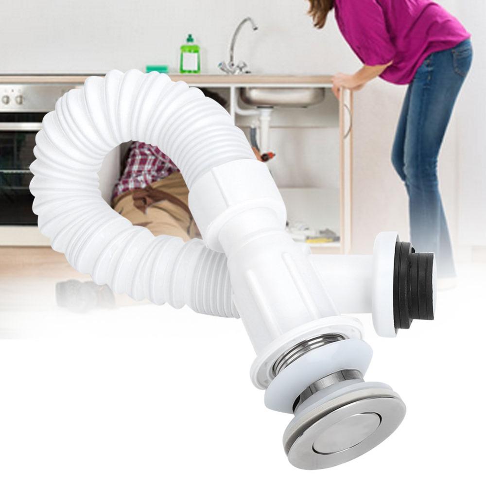 Stainless Steel Plastic Basin Drain Pipe OdorProof Drain Pipe Sink Drain Pipe  Water DownFlow