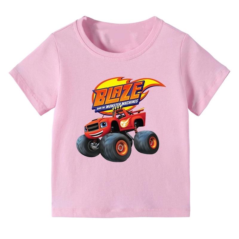 T-shirt Grafica Stampata Cartone Animato Blaze E Le Macchine Mostro Moda Estiva Fresca Manica Corta Top Casual Bambini Vestiti Bambina
