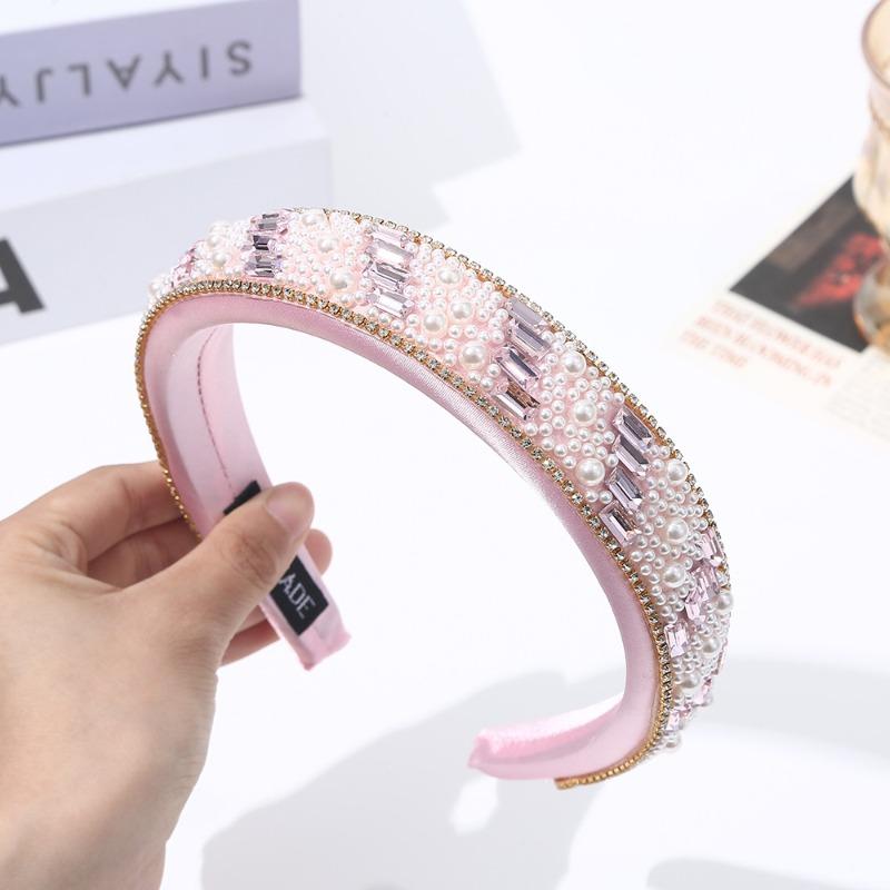 Meier Baroque elegance hair accessories headband pink k-style full diamond hairpin розовый
