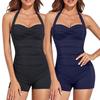 Plus Size Sexy Backless One-Piece Nylon Swimsuit for Women