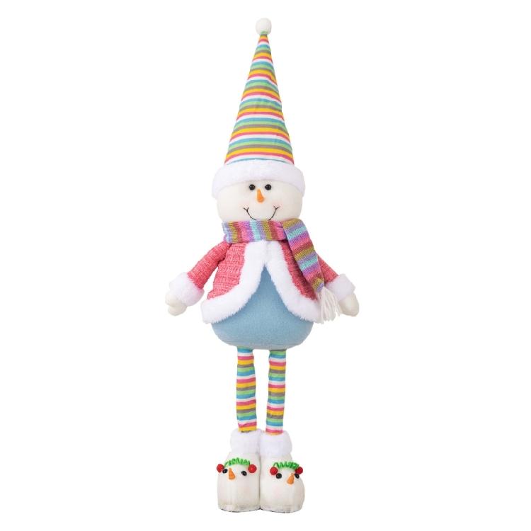 Expandable Standing Dolls Santa/Snowman Toy with Extendable Legs Festival Home Decoration Christmas Party Supplies