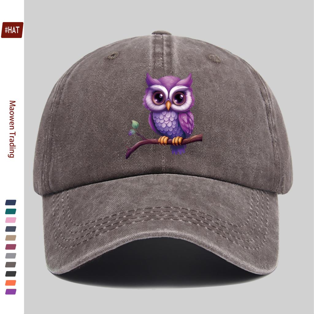 Pc Fashion Cute Cartoon Owl Design Baseball Cap Adjustable Papa Hat for Streetwear Beach Party and Casual Outings
