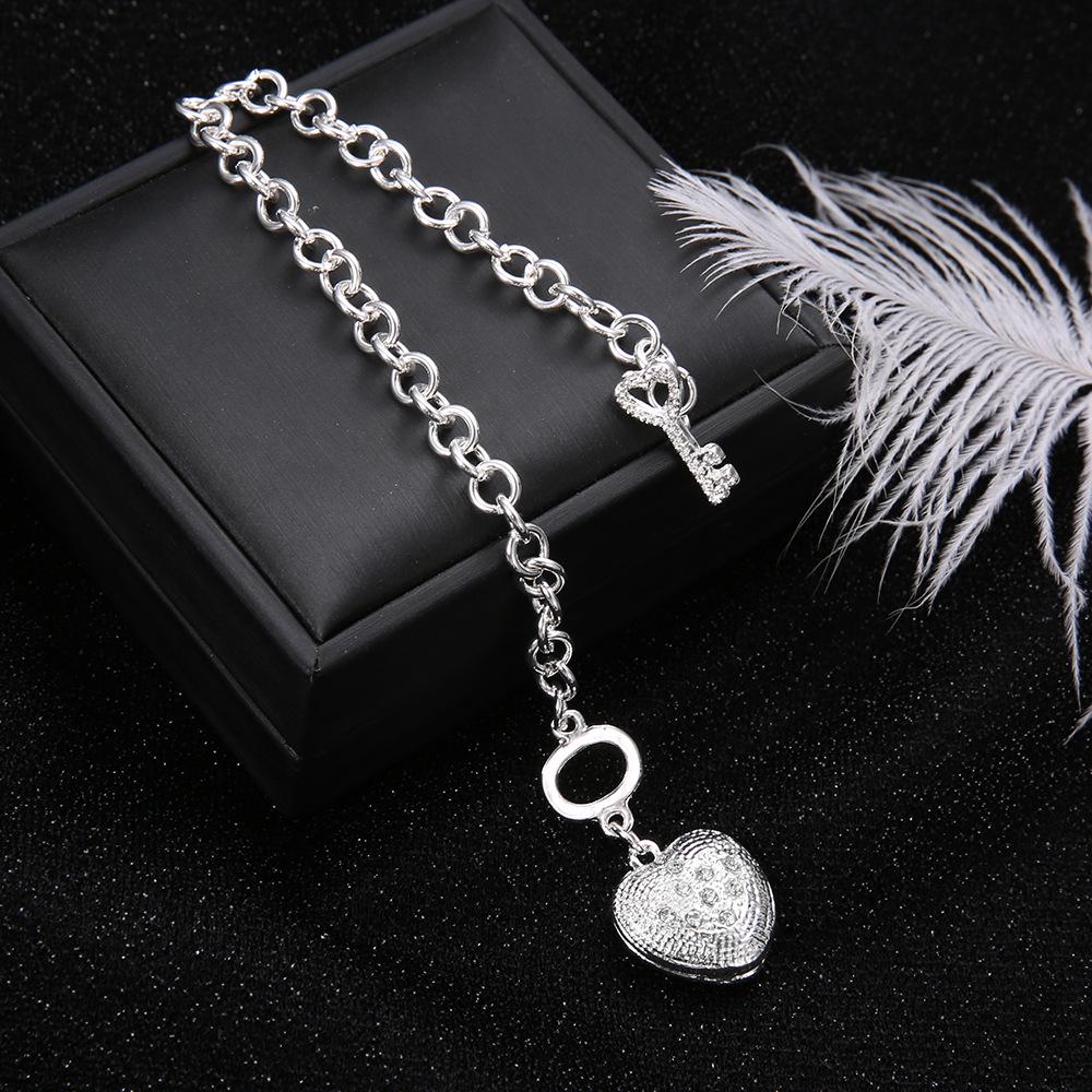 Bracciale Moda Personalità Bracciale Chiave Set Diamanti Bracciale Cuore Pesco Bracciale Femminile