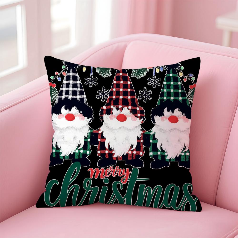 Christmas Funy Abstract Art Cushion Cover Linen Pillowcase Cover Soft Decor for Sofa Home Room