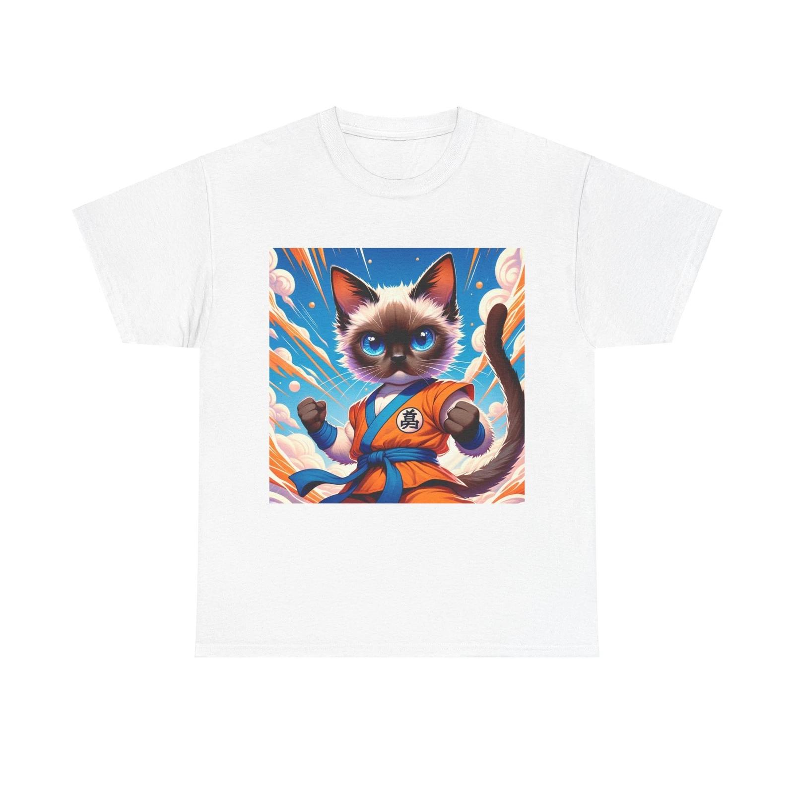 Unisex Adult T Shirt Siamese Cat Anime Style Artwork 4XL