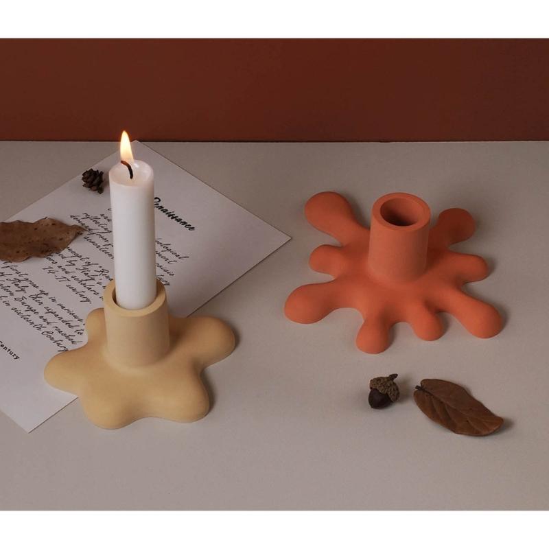 2-Pieces  Water Drop Candle Holder Mold for Resin Crafts Aromatherapy Candlestick Stand Mould Resin Casting Tool