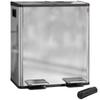 40L Dual Compartment Stainless Steel Bin, with Deodoriser Holders - Silver Tone