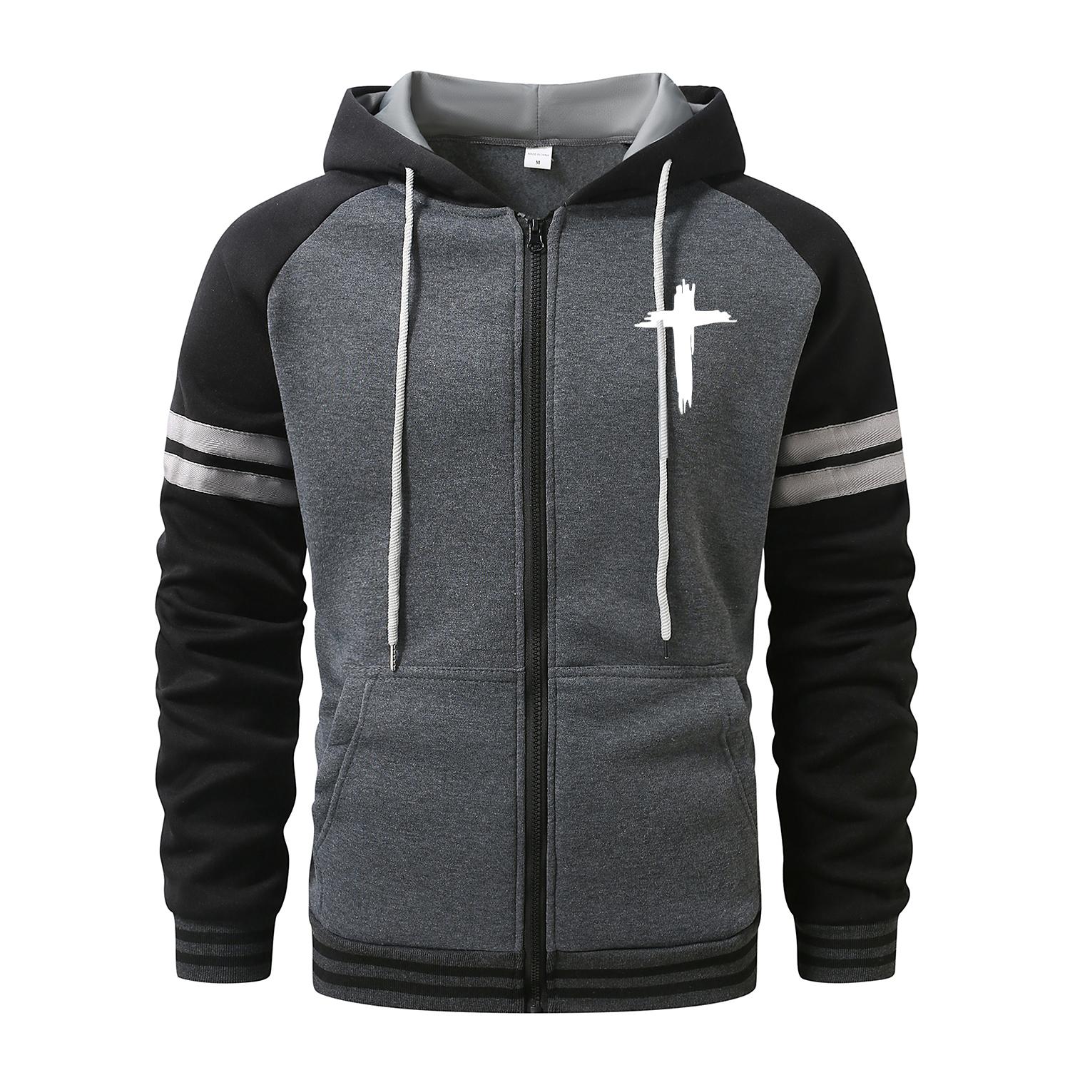 

Hoodies for Men Cardigan Zip Hoodies Hooded Pocket Sports&Outdoor Men s Fashion Hoodies & Sweatshirts Streetwear Casual Men s Coats XXXL темно-сірий колір