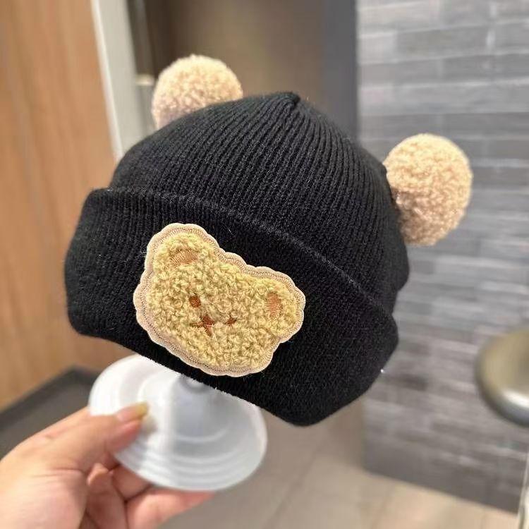 Ins Korea Kinderhut Reifenhut Herbst und Winter Niedlich Super Niedlich Baby Schatz Strickmütze Wolle Warm Ohrenschützer Hut