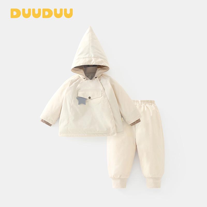 DUUDUU 2025 Корейский стиль Утепленный хлопковый осенне-зимний комплект для мальчиков 80cm