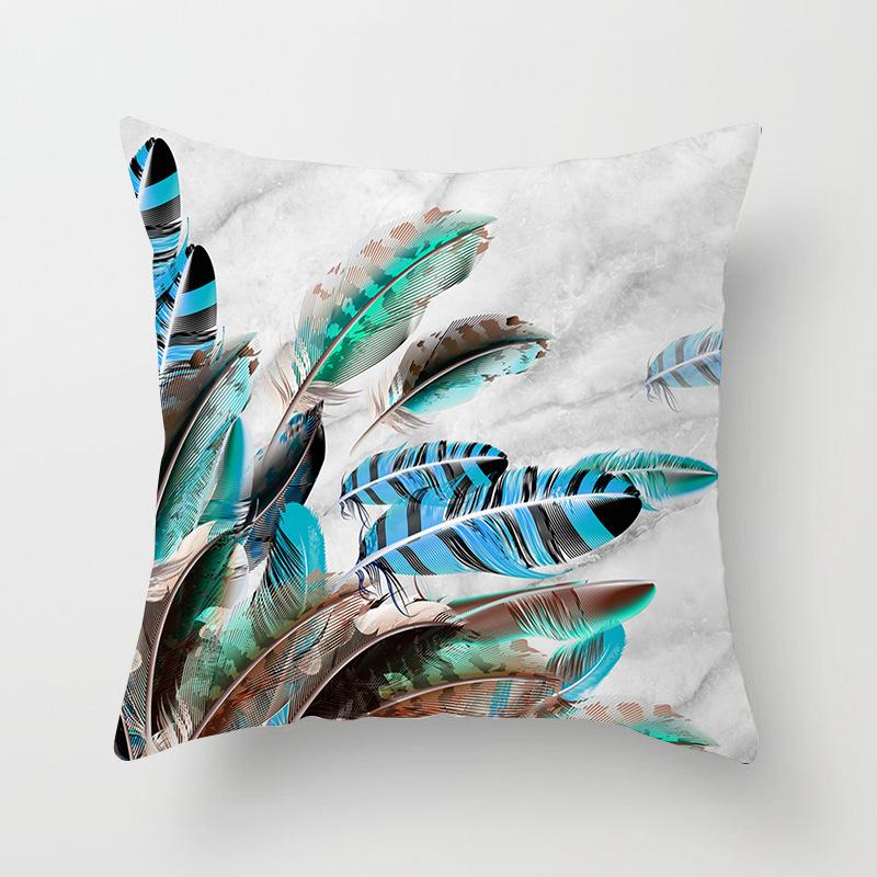 Home Decor Colorful Feather Patterns Pillowcase for Home Pattern Cushion Cover Suitable for Sofa Bedroom Car Pillow Cover