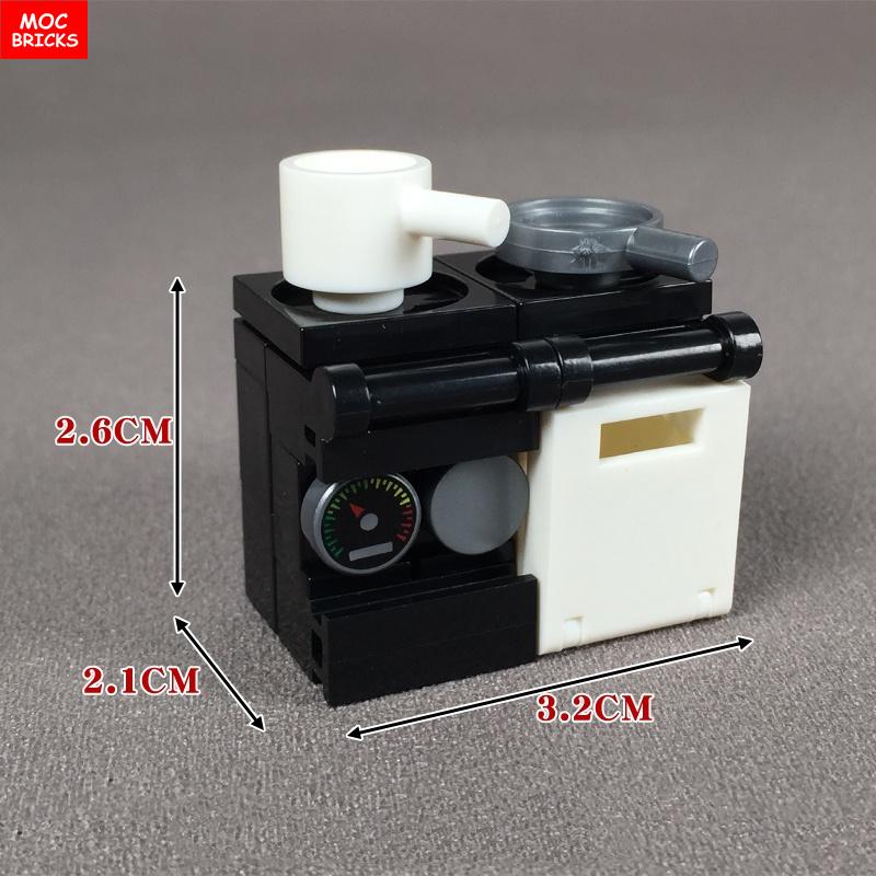 

Нетоксичные Moc Кирпичи Кухонный Шкаф Посуда Инструмент Кофеварка Машина Диспенсер для Воды Кухонный Стол Образовательный Строительный Блок Детская Игрушка