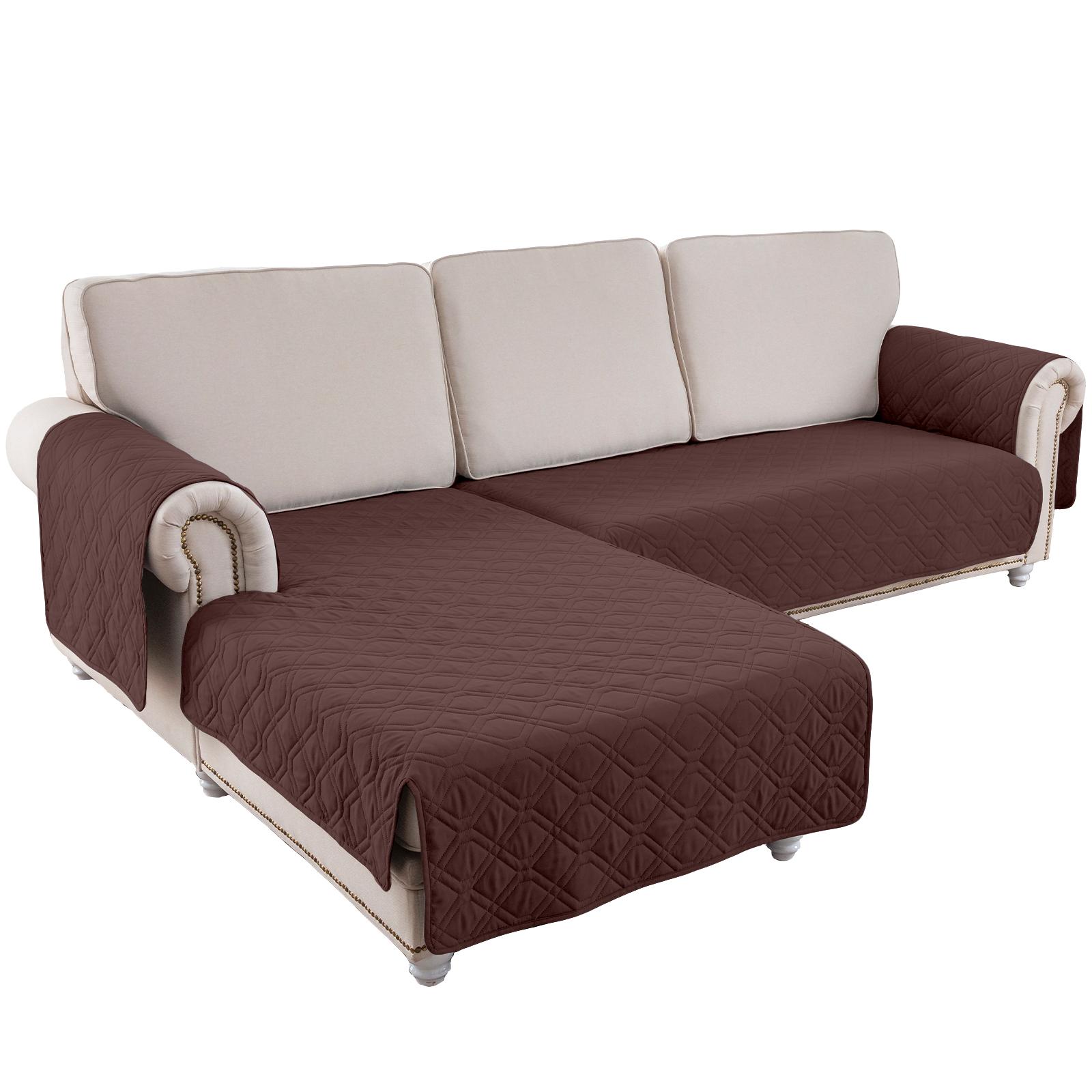 

100% водонепроницаемые чехлы для секционных диванов, 2 шт., стеганые чехлы, двусторонние чехлы для диванов в форме буквы L для гостиной, коврики для домашних животных S коричневый