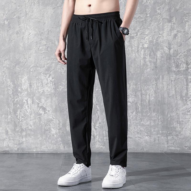 Ice Silk Trousers Men's Thin Large-size Straight Sports Casual Pants