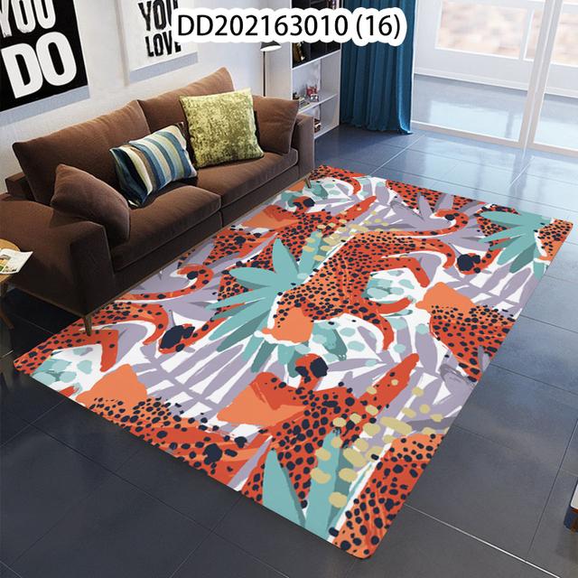 Green Plants Leaves Animals Large Rugs Carpets Living Room Bedroom Decorative Floor Mats Anti -Slip Washable Table Mats Alfombra