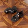 Small Size Platform Small Leather Shoes Women's Spring New British Style Loafers Women's Muffin Height Increase Casual Single Shoes Women