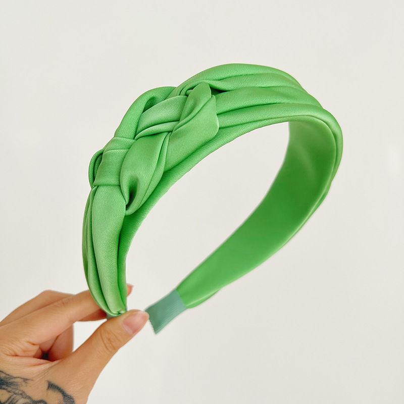 Simple Pleated Hair Accessories Woven Twisted Headband Fashion Pure Color Headdress