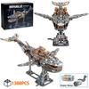 2025 MOC Mechanical Whale Building Block Model Bricks With Light DIY Desktop Decoration Kids Toys Christmas Birthday Gifts Toy