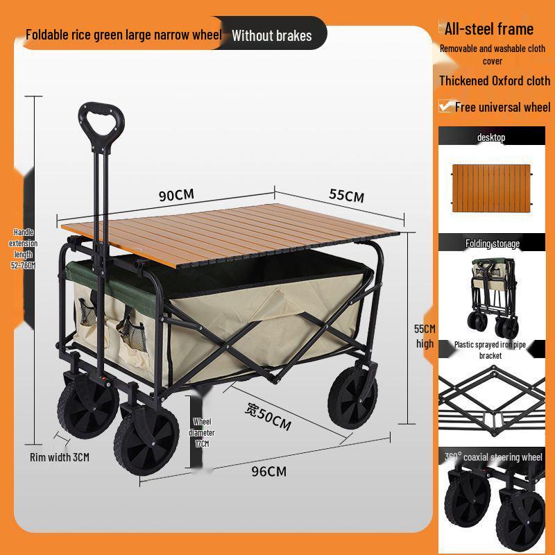 2025 Foldable Outdoor Camping Cart - Lightweight Picnic and Campsite Trolley