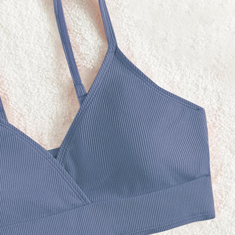 2024 European & American Girls' Solid Color Two-Piece Bikini Swimsuit