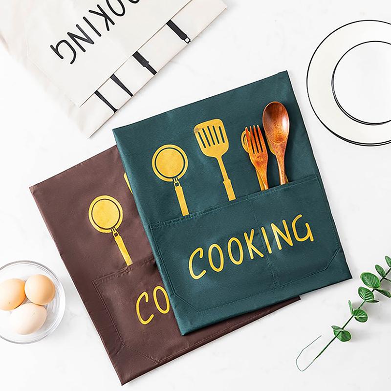 Apron Waterproof Oilproof Can Wipe Hands Kitchen Work Clothes Home Cooking Cleaning Men and Women Universal Sleeveless Apron