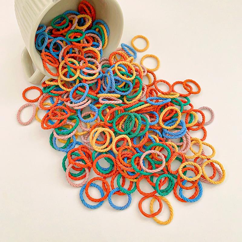 Colorful No-Damage Hair Bands for Kids, Little Girl Hair Ties & Rings, Disposable Elastic Circles