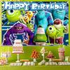 Monsters Birthday Backdrop, Monster University Happy Birthday Photo Background Banner, Mike Cartoon Theme Party Decorati