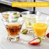 Stemless Martini Glasses Set of 4 8oz Cocktail Glass Set Fancy Modern Martini Cups for Bar Short and Small Margarita Glasses