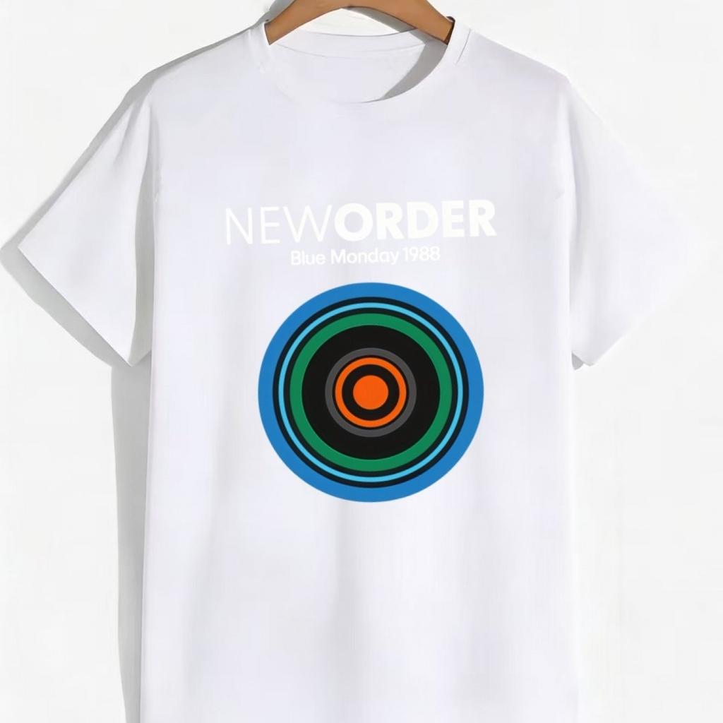 Order Blue Monday 1988 Album Cover T-Shirt Classic Music Theme Tee Vintage Collectible for Concerts and Casual Wear