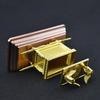 Mini Goldene Bundeslade Legierung Statue Handgefertigt Graviert Religiöses Ornament für Gebetstisch Dekor