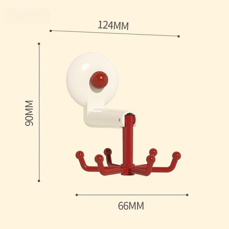 

Вращающаяся на 360° вешалка с крючками, поворачивающаяся в двух направлениях, кухонный/ванный органайзер, эффективно использующий пространство красный