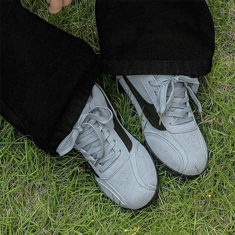 Neue Herren-Sneakers aus Spaltleder zum Schnüren, modische flache Schuhe, beige, rosa, modische Freizeitschuhe, Flats