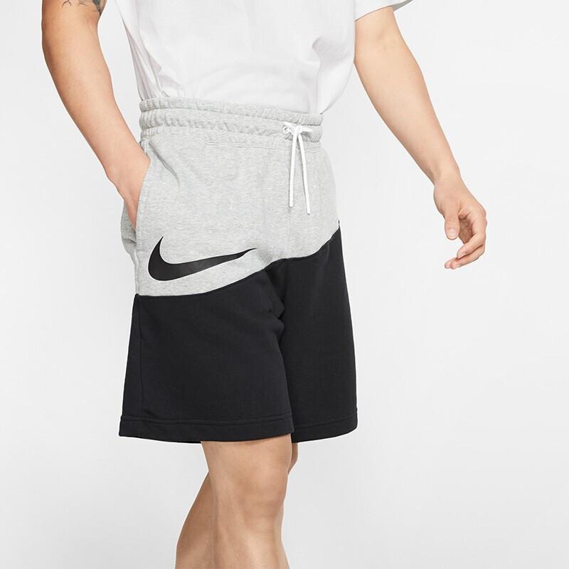 Nike Sportswear Swoosh Color Block Shorts Men Shorts Black Grey BV5310-064