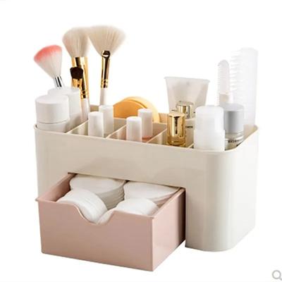 Organizatoare de machiaj din plastic cu strat dublu Cutie de depozitare Sertare cosmetice Cutie de prezentare pentru bijuterii Cutie pentru containere de birou Organizator