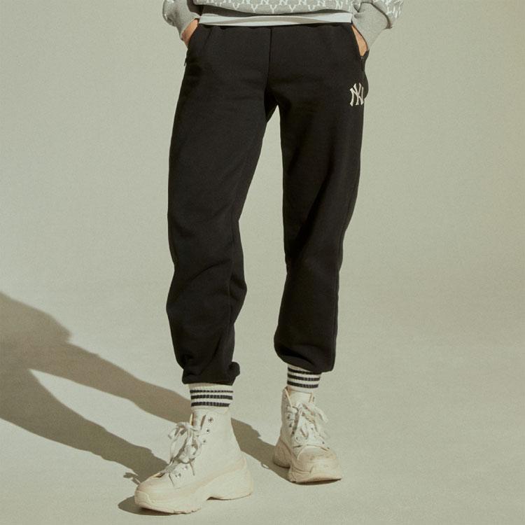 New MLB Knitted Sports Pants Women's Black 31PTW1111-50L