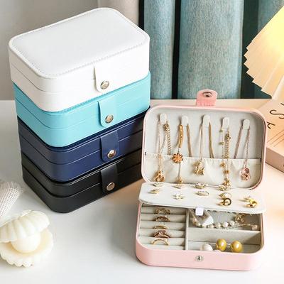 Portable Multifunctional Jewelry Storage Box: Dustproof & Anti-Oxidation for Earrings, Rings, and Bracelets.