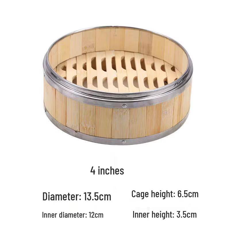 Stainless Steel Edged Bamboo Steamer Basket