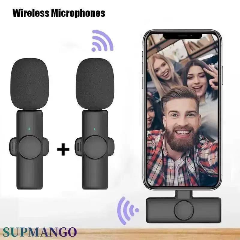 Microfone Lapela Sem Fio K11 com Redução Automática de Ruído para Vídeo, Transmissões Ao Vivo, Entrevistas e Gravação em Celulares e Computadores.