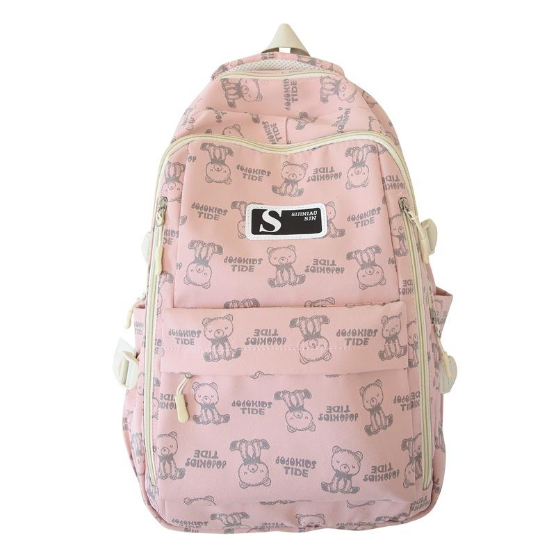 Student Schoolbag Female Junior High School Large Capacity Backpack Bear Schoolbag
