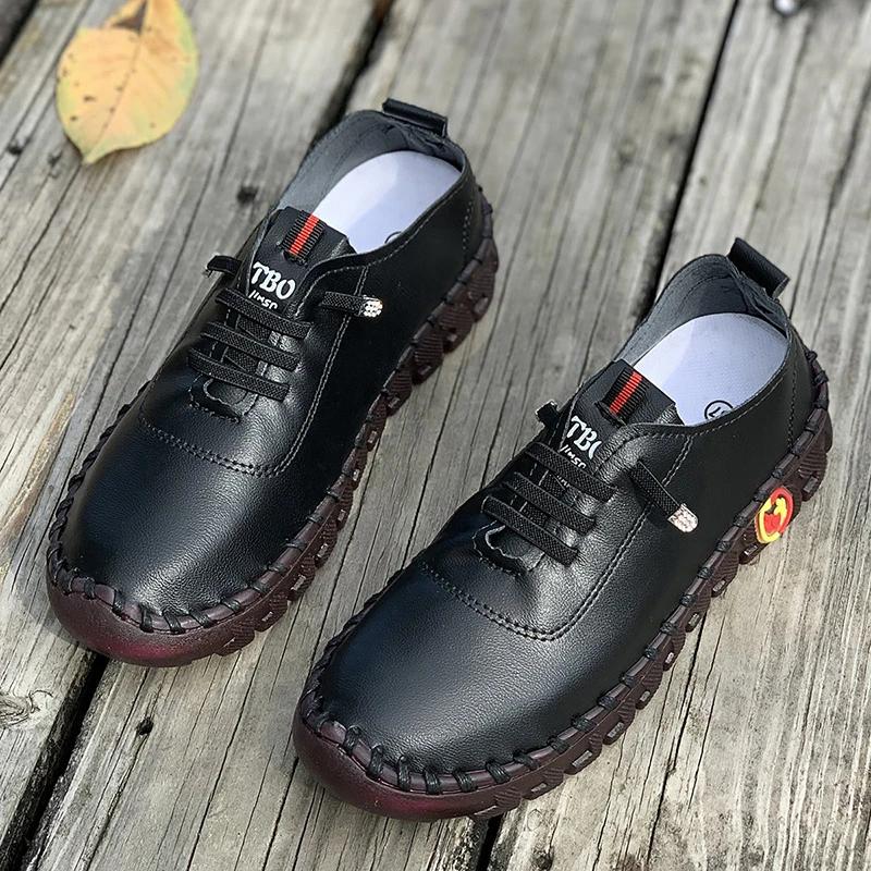 Sneakers Women Shoes Loafers Lace Up Leather Flat New Spring 2025 Casual Comfortable Mom Shoe Work Mujer Zapatos Chaussure Femme
