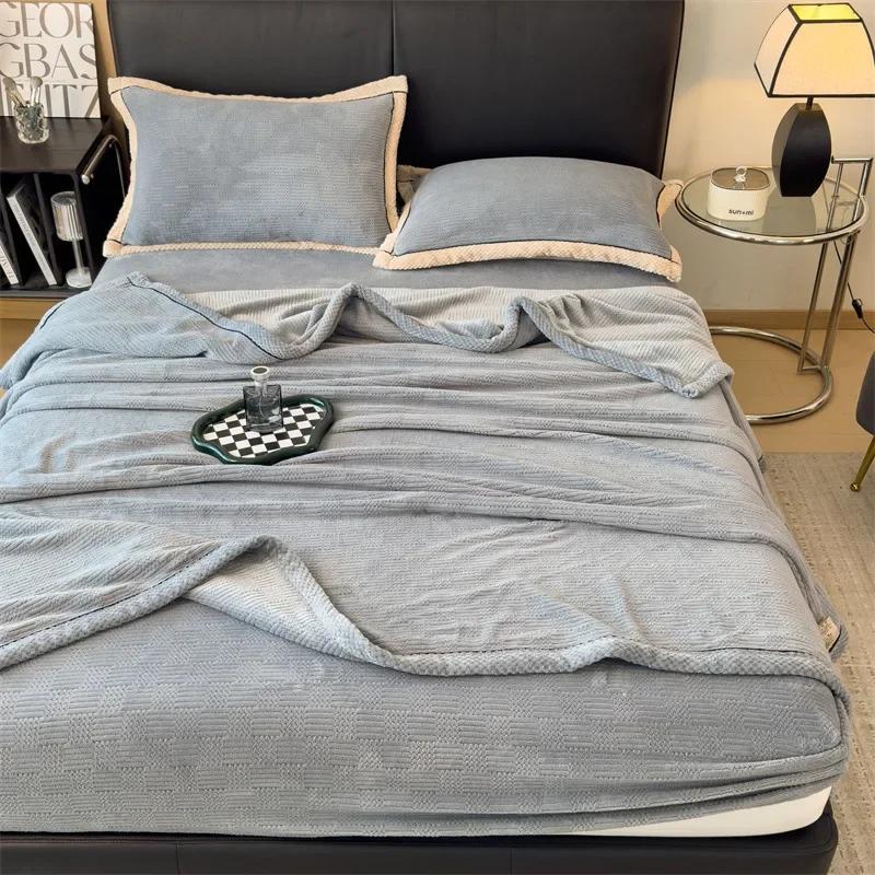 Geschnitzte Samtdecke Herbst Winter Warm Sofa Decke Weich Bequem Wärme Bettdecken Überwurf Flauschig Atmungsaktiv Bettwäsche